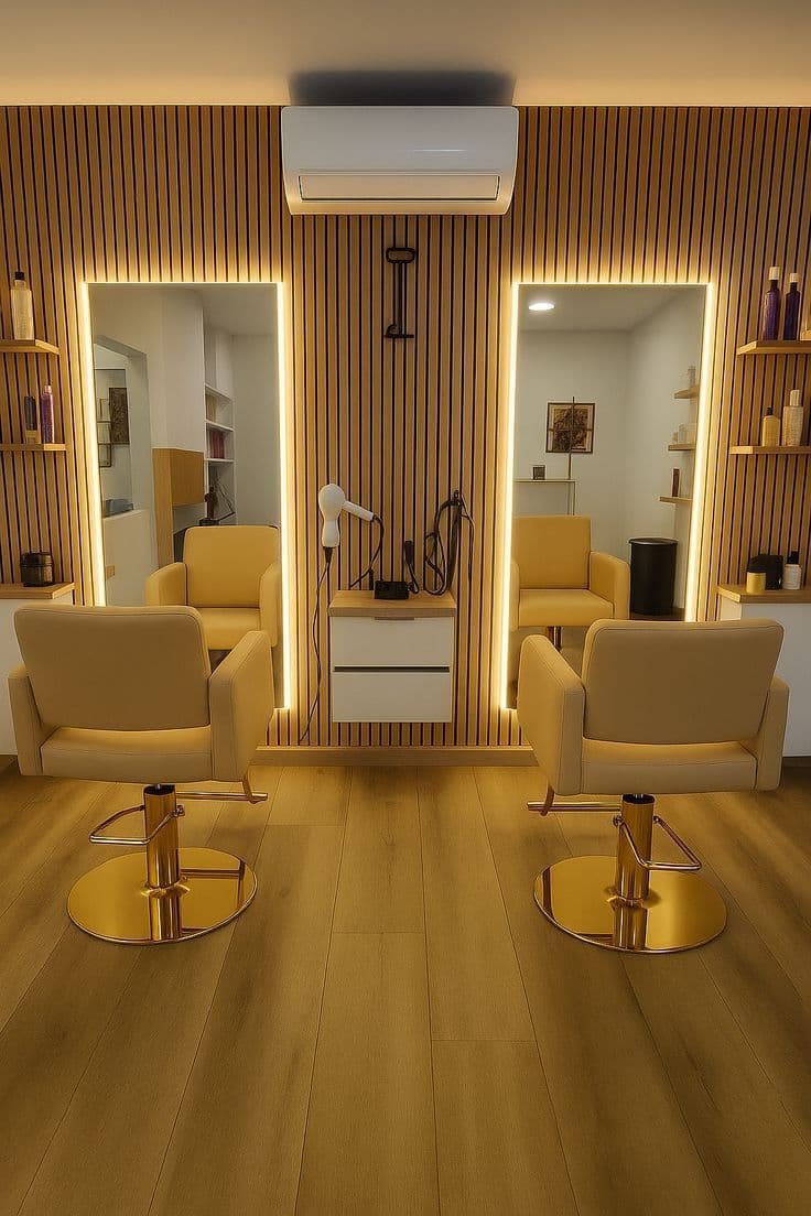 Private salon suite with dual styling stations